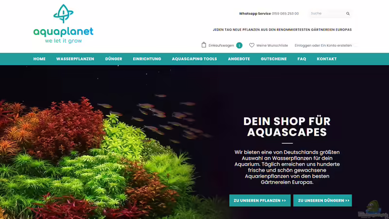 aquaplanet Onlineshop (Einrichtungsbeispiele mit Produkten von aquaplanet.shop)