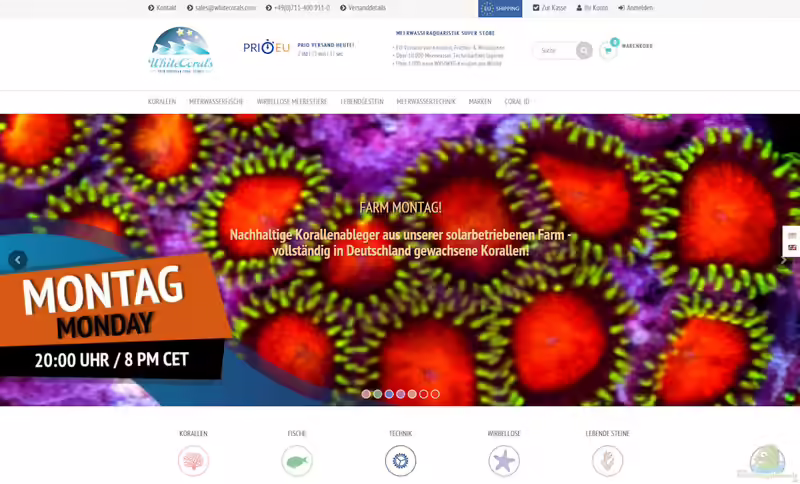 whitecorals.com Onlineshop (Meerwasseraquarium Shop: Whitecorals.com | Meerwassershop | Korallen | Fische | Meerwassertechnik)